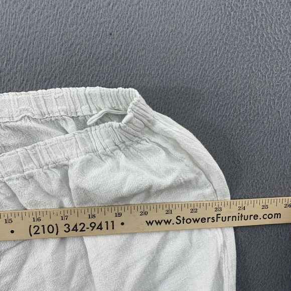 Oh My Gauze Pants Womens 3 White Wide Leg Ankle Ruffle Hem Boho Elastic Waist - Picture 8 of 16